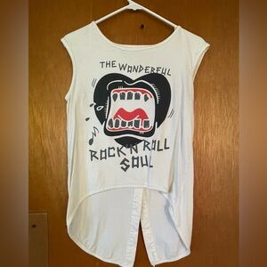 Wonderful Rock ‘n Roll Soul punk unique shirttails tank women’s med-from Asia!